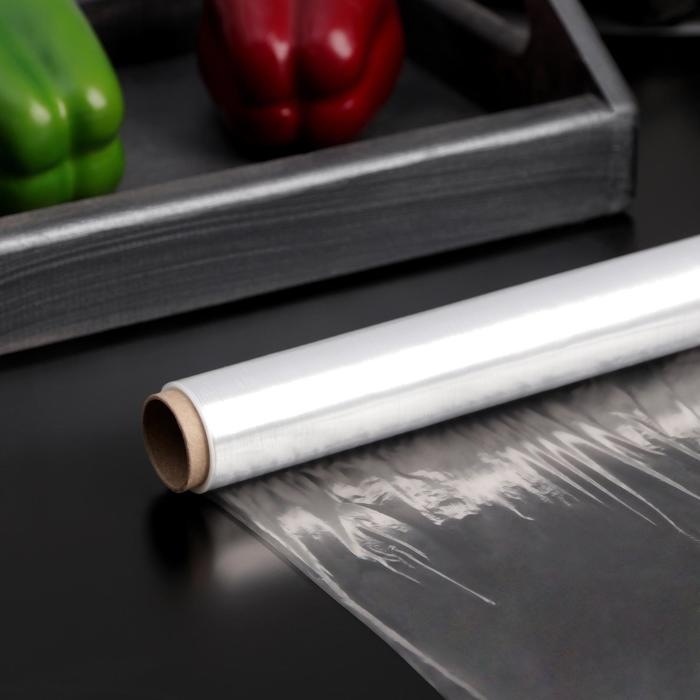 Плёнка пищевая Доляна, 45 см &times; 200 м, 8 мкм, цвет белый