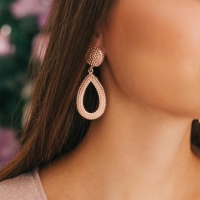 Серьги металл &laquo;Барбадос&raquo; капли, цвет розовое золото