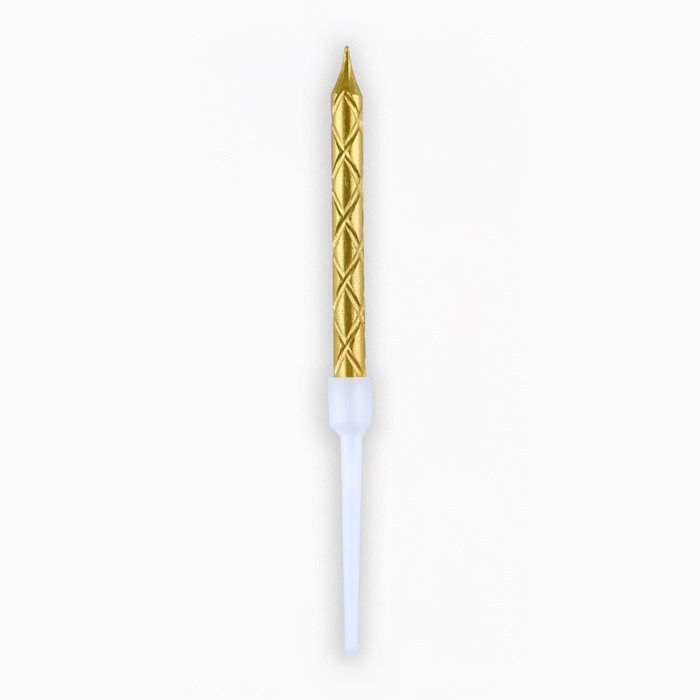 Свечи для торта, золото, 12 шт., 11 х 0,5 см