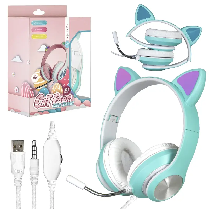 Наушники игровые X30 зеленые (60шт/кор)