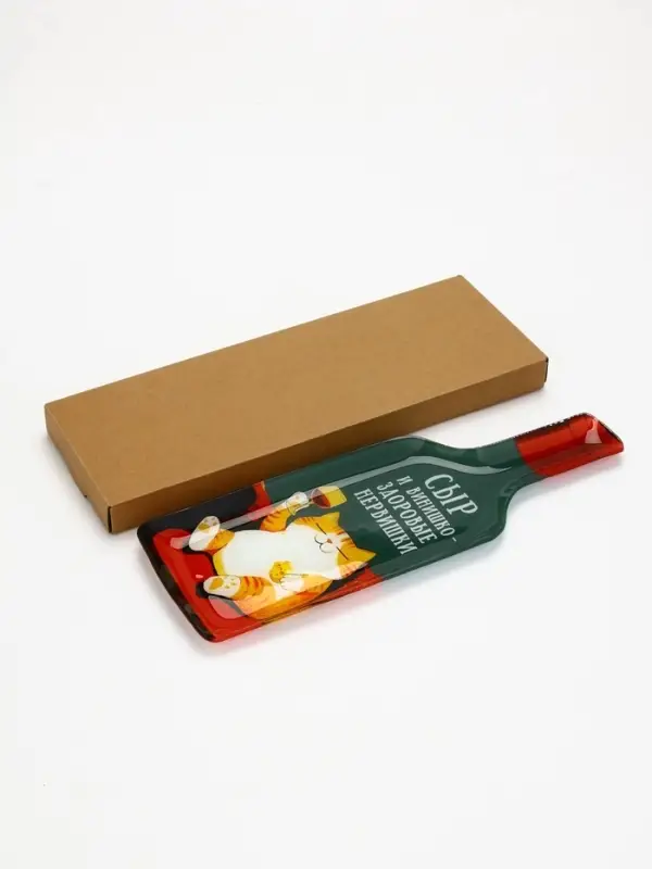 Тарелка в форме бутылки &laquo;Котик&raquo;, 11.3&times;34.5 см