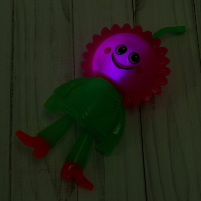 Мяч &laquo;Цветочек&raquo;, световой, с пищалкой, на резинке, цвета МИКС