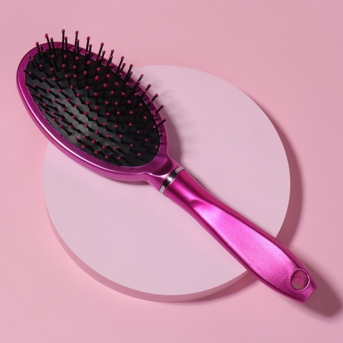 Расчёска массажная, 7,5 &times; 24 см, цвет малиновый