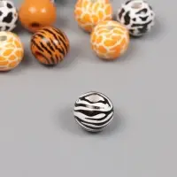 Бусины для творчества дерево "Звериный принт" набор 10 шт 1,6х1,6х1,6 см