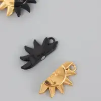 Замок магнитный металл "Солнце" набор 2 шт чёрно-золотой 2,7х2,6 см