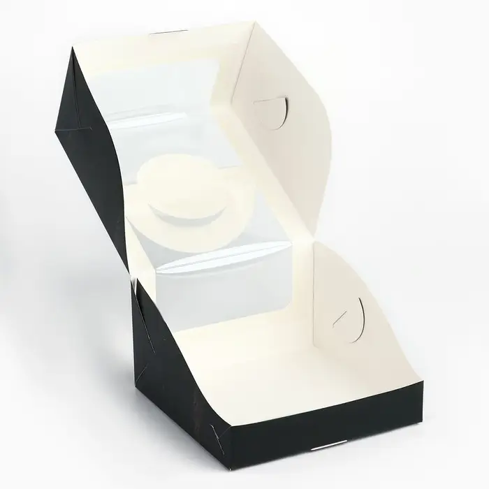 Коробка под бенто-торт с окном &laquo;Настоящий мужчина&raquo;, 14 х 14 х 8 см