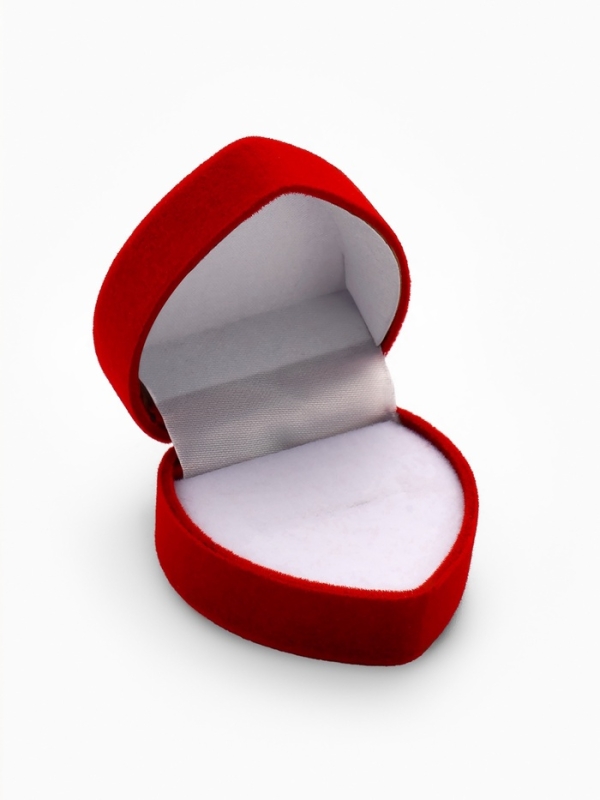 Футляр бархатный под кольцо &laquo;Сердце с рамкой из точек&raquo; 5&times;5, цвет красный