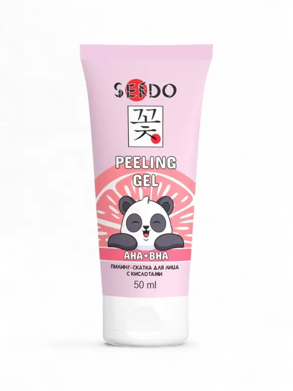 Пилинг-скатка для лица Sendo с кислотами AHA + BHA, 50 мл