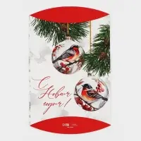 Коробка новогодняя складная фигурная &laquo;Снегири&raquo;, 26 х 19 х 4 см