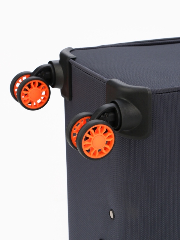 Чемодан 28", Текст, 47*31*78, отд на молнии, код замок, 4 колеса, т.серый