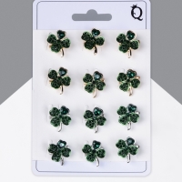 Брошь &laquo;Клевер&raquo;, МИКС, (неделимая фасовка 12 шт., цена за шт.)