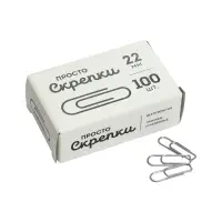 Скрепки канцелярские GLOBUS, 22 мм, 100 шт., без покрытия
