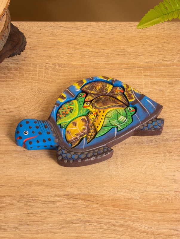 Сувенир пазл дерево "Семейство черепах" МИКС, 19х11х2 см