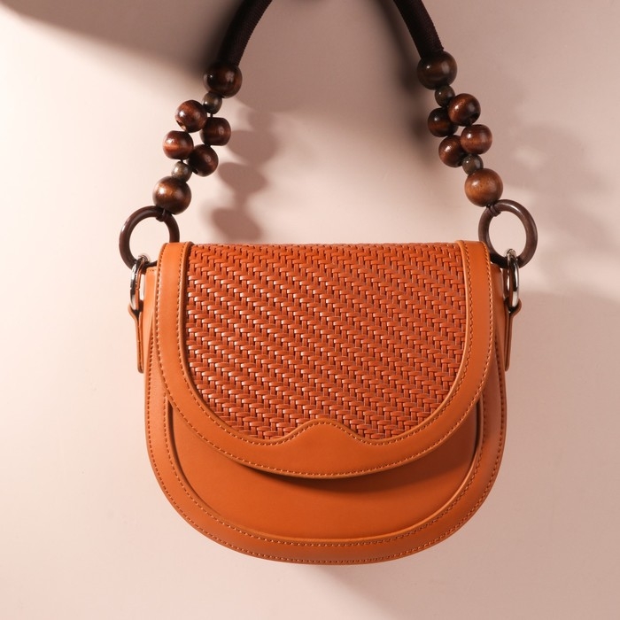 Ручки для сумки, 2 шт, вощёный шнур/дерево, 46,5 &times; 4 см, цвет коричневый