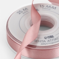 Лента атласная двухсторонняя №164 15мм*25&plusmn;1м пудровый TR