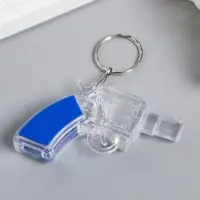 Фонарик брелок для ключей на кольце &laquo;Револьвер&raquo;, мигает, 6.5&times;4.5&times;1.5 см, МИКС