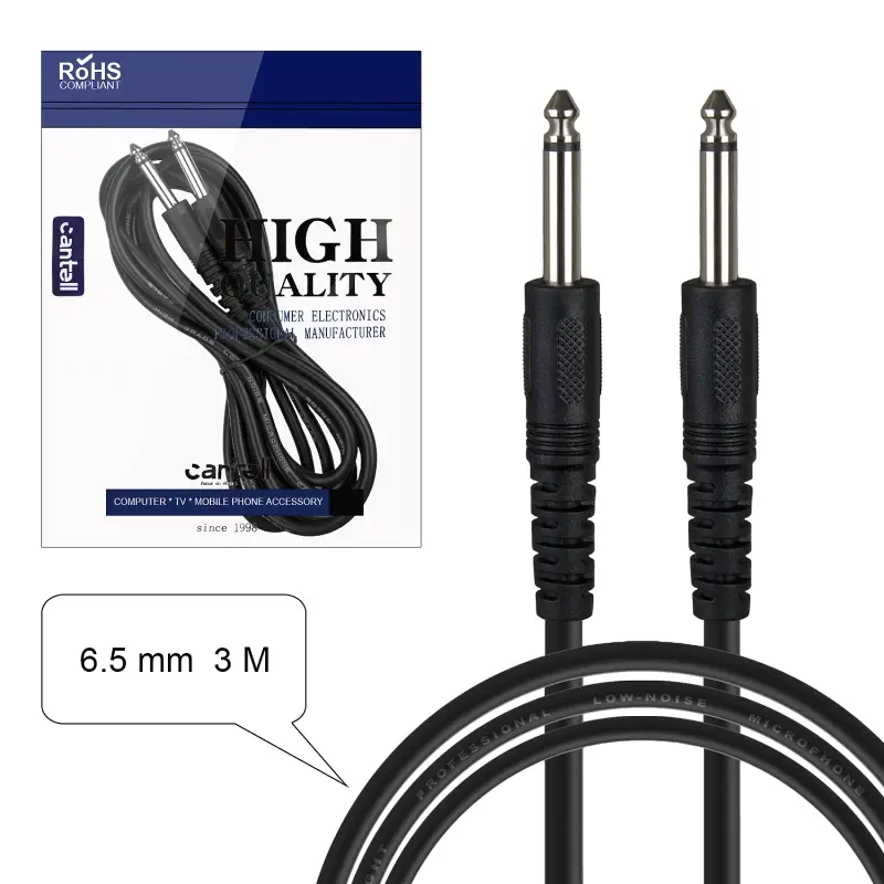 Кабель для микрофона Jack 6.3mm, 3M 6.5mm (100шт/кор)