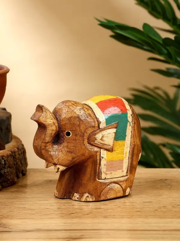 Сувенир "Слонёнок" дерево 11х5х9 см, цв. бежевый
