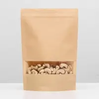 Пакет Zip - lock Крафт с прямоугольным окном 18&times;26 см