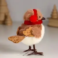 Сувенир "Птичка в наушниках и шарфике" 9,5х5,5х10,5 см