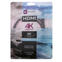 Кабель HDMI Windigo, HDMI(m)-HDMI(m), v 1.4, 1 м, позолоченные разъемы, 3D, 4K, черный