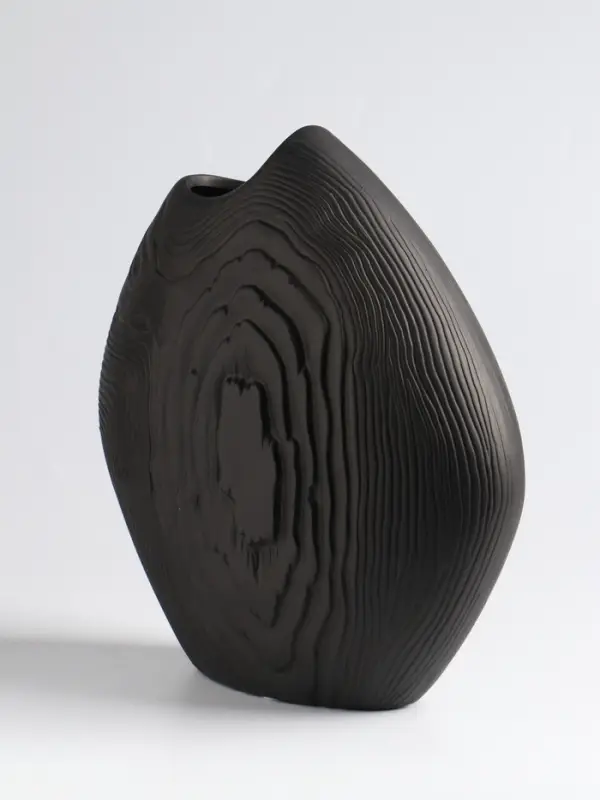 Ваза &laquo;Бего&raquo;, 24&times;21 см, керамика, чёрная