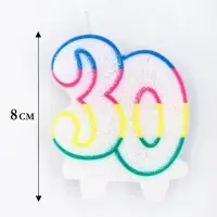 Свеча для торта &laquo;Цифра 30&raquo;, 7.5 см