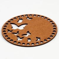 Донышко для вязания резное &laquo;Бабочки&raquo;, круг 15 см, хдф 3 мм