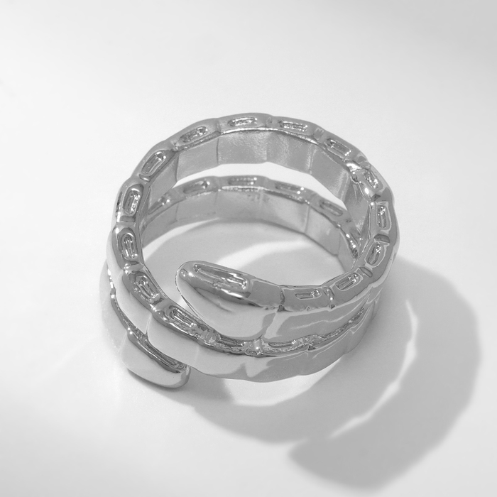 Новый год! Символ года 2025! Кольцо металл &laquo;Змея&raquo; тренд, цвет серебро, размер 16