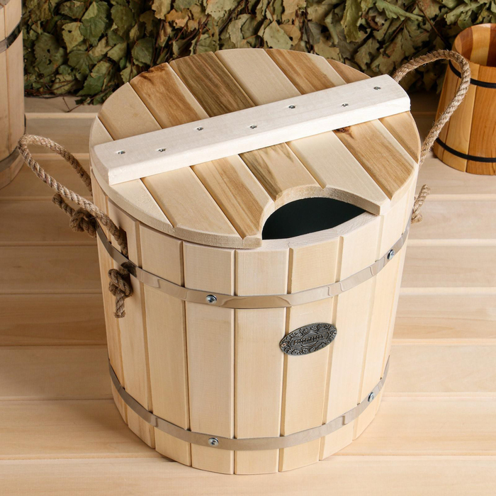 Запарник из липы, 12л, оцинкованная вставка, с крышкой, "Добропаровъ"