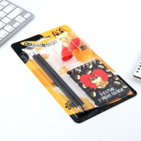 Подарочный набор &laquo;Котик&raquo;, карандаши 2 шт, ластики 2 шт, блокнот