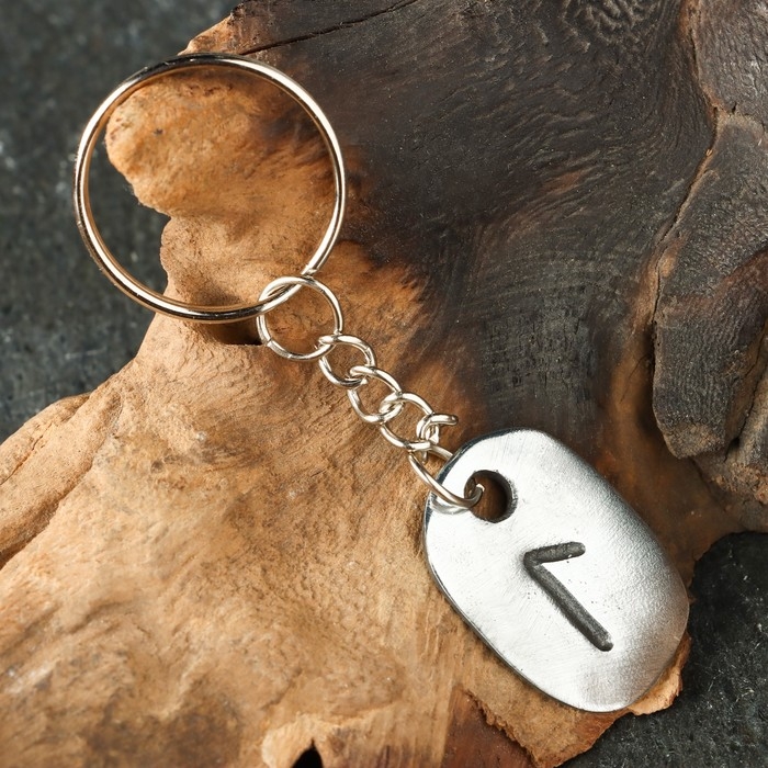 Амулет Амулет "Скандинавские Руны", руна ЛАГУЗ, 21х29мм, металлический