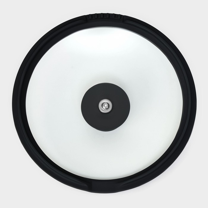 Крышка из жаропрочного стекла Magistro, со сливом, с силиконовым ободком и ручкой, d=20 см