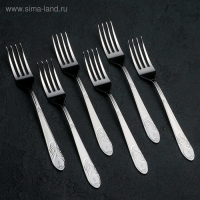 Набор столовых приборов &laquo;Узоры&raquo;, 18 предметов, толщина 1,8 мм, картонная коробка, цвет серебряный