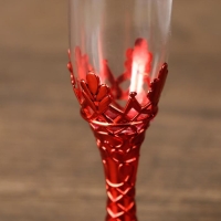 Подсвечник стекло, пластик "Бокалы" красный набор 2 шт 10,5х3х3 см Подсвечник стекло, пластик "Бокалы" красный набор 2 шт 10,5х3х3 см