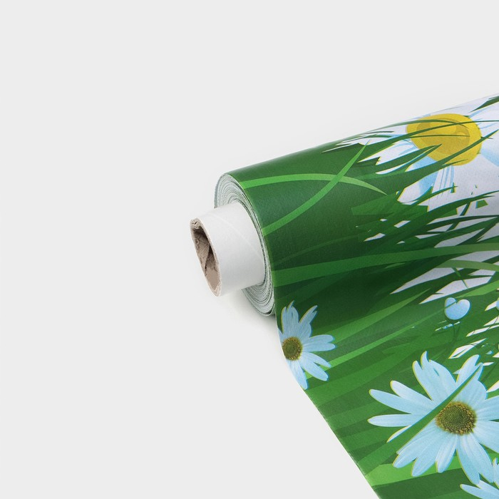 Клеёнка на стол Доляна &laquo;Цветочное поле&raquo;, на нетканой основе, ширина 137 см, толщина 0,2 мм, рулон 20 м