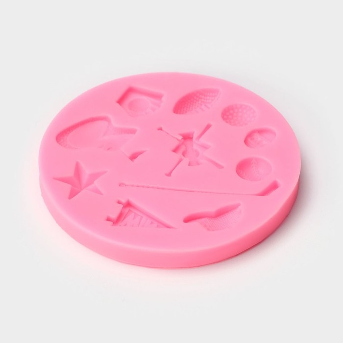 Молд &laquo;Гольф&raquo;, силикон, 9,8&times;9,8&times;1 см, цвет МИКС