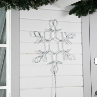 Светодиодная фигура &laquo;Снежинка&raquo;, 65 см, дюралайт, 120 LED, 220 В, мерцание, свечение белый/синий