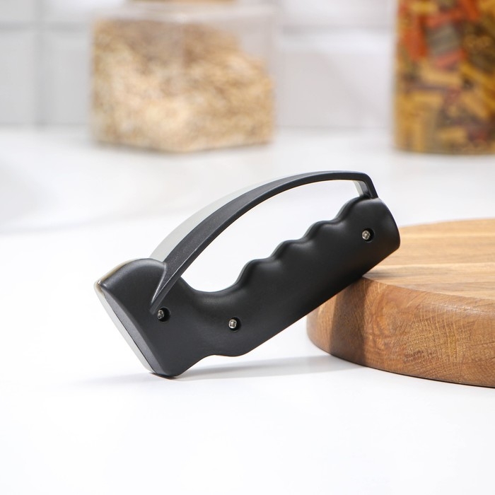 Точилка для ножей Доляна &laquo;Блеки&raquo;, 14 см, цвет чёрно-серый