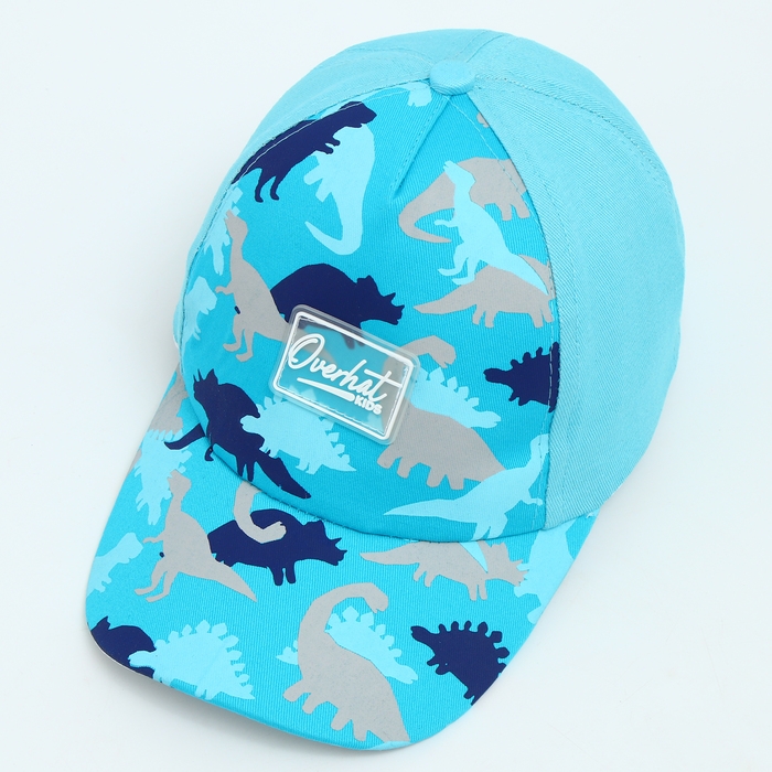 Кепка детская для мальчика &laquo;Динозавры&raquo;, цвет голубой, р-р 52-54, 5-7 лет