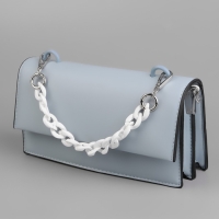 Цепочка для сумки, пластиковая, с карабинами, 23 × 17 мм, 30 см, цвет белый/серебряный Цепочка для сумки, пластиковая, с карабинами, 23 × 17 мм, 30 см, цвет белый/серебряный