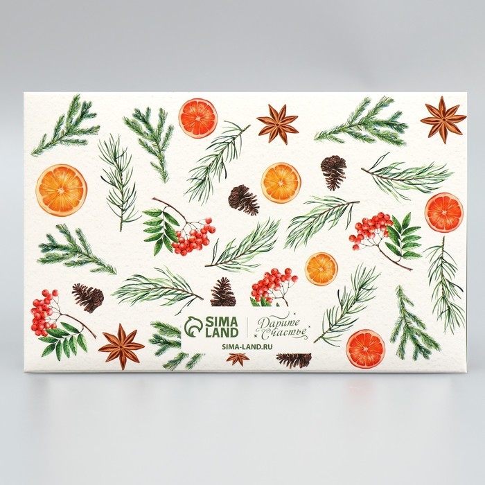 Коробка складная на 2 капкейка с окном &laquo;С Новым годом!&raquo;, мандарины, 10 х 16 х 10 см, Новый год