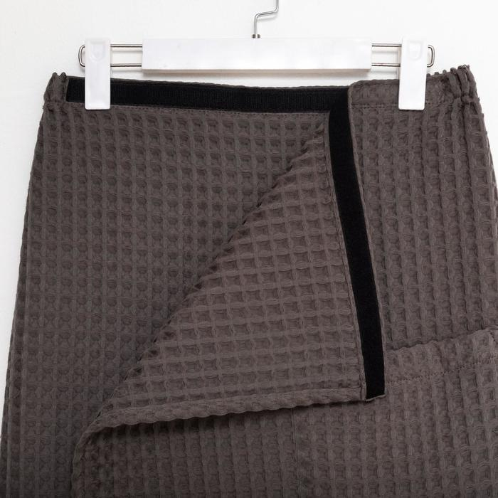 Килт вафельный банный Этель &laquo;Boho&raquo; 75х145 см, цвет светло-серый, 100% хлопок, 290 г/м2