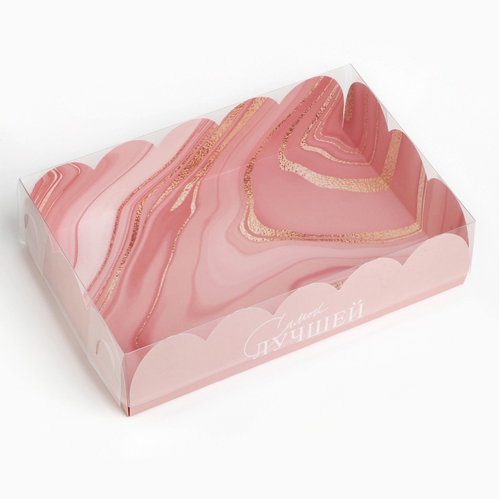 Коробка для кондитерских изделий с PVC крышкой &laquo;Самой прекрасной&raquo;, 20 х 30 х 8 см