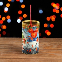 Новый год. Подарочная коробка, тубус &laquo;Снегири&raquo; 120 х 220 мм (200 мм внутр. высота).