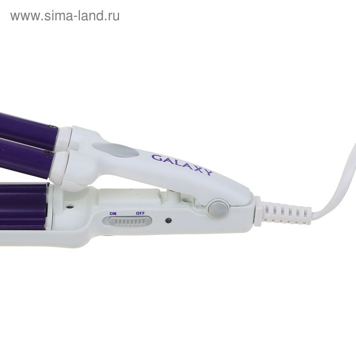 Плойка Galaxy GL 4619, 35 Вт, керамическое покрытие, d=10 мм, 180&deg;С, белая