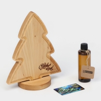 Подарочный набор деревянной посуды Adelica &laquo;С Новым Годом&raquo;, сервировочная доска елочка на подставке 22&times;18 см, масло 100 мл, магнит, в подарочной коробке