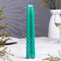 Набор свечей витых, 2,2х 25  см, лакированная 2 штуки, зелёный, подвес