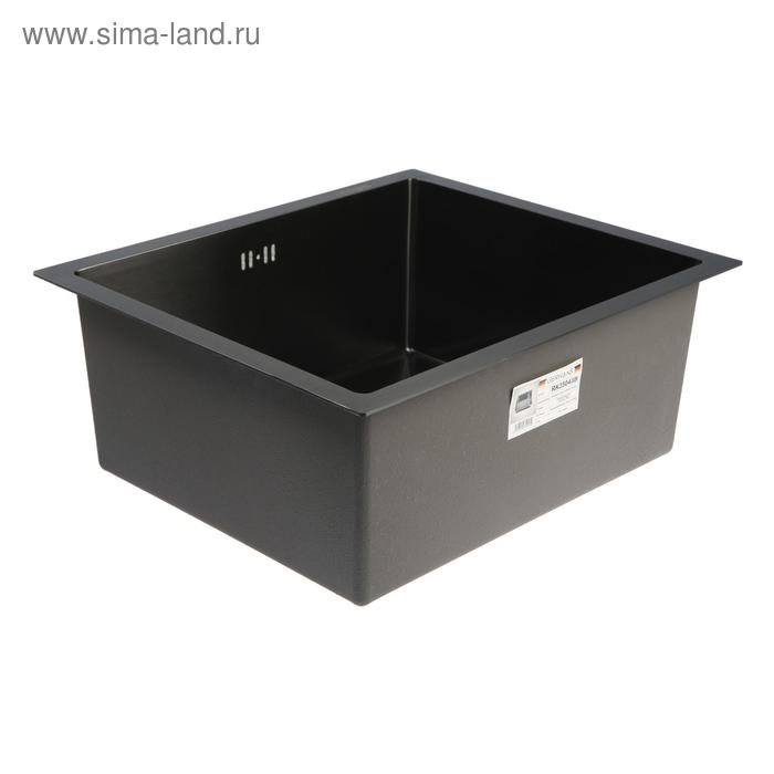 Мойка кухонная GERHANS K35043B, врезная, 500х430х220 мм, с сифоном, цвет графит Мойка кухонная GERHANS K35043B, врезная, 500х430х220 мм, с сифоном, цвет графит