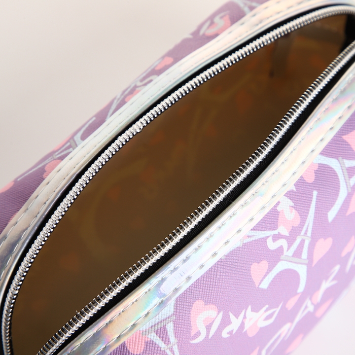 Косметичка на молнии, цвет сиреневый